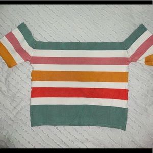 Forever 21 Plus Striped OTS Blouse